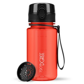 720°DGREE crystalClear ‘uberBottle’, Children's Water Bottle 350 ml + Sieve, BPA-Free, Leak-Proof, for School, Kindergarten, Girls & Boys from 3 Years, Small Water Bottle, Lightweight, Shockproof