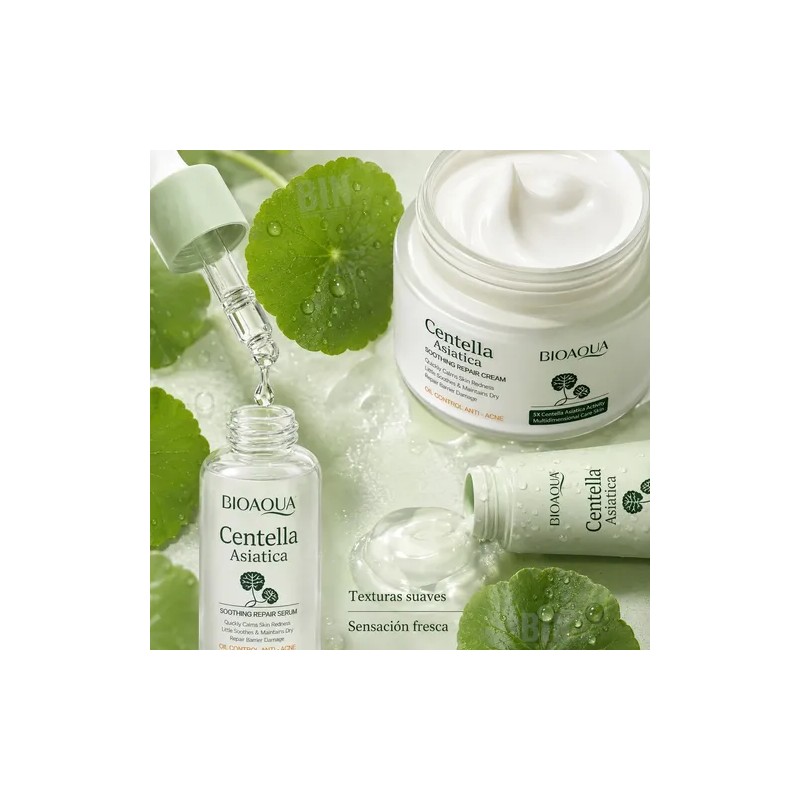 Kit Facial Centella Asiática Suaviza Regenera Hidrata 6 Pza