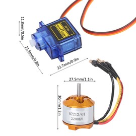RC Plane Brushless Motor Set, A2212 2200KV Brushless Motor+30A ESC+SG90 9G Micro Servo and 6035 Propeller for RC Plane Upgrade Part(Upgrade Part)