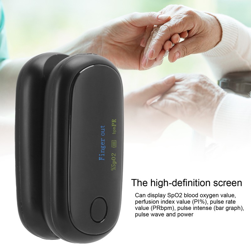 Fingertip Pulse Oximeter Rechargeable Blood Oxygen Saturation Monitor with Digital