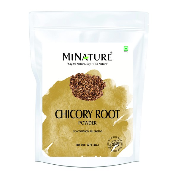 Chicory Root Powder by mi nature | Cichorium intybus | Blue Daisy/Dandelion/Sailors | Coffee Alternative, Acid Free, Caffeine Free | 227g (8 oz.) (0.5 lb) | 100% Natural powder | from India.