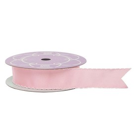 1 5/8" X 25 Yards Pink Scalloped Edge Grosgrain Ribbon