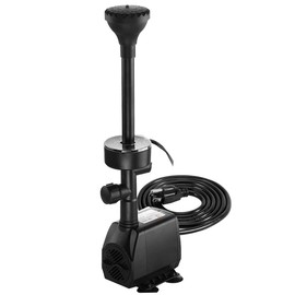 COODIA 730GPH Submersible Pump Fountain with RGB Color Changing Ring Water Patterns Decoration Garden Pond Landscape 2800L/H, 110V/55W