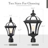 Emliviar Farmhouse Outdoor Post Lighting, Exterior Pole Lantern with Seeded