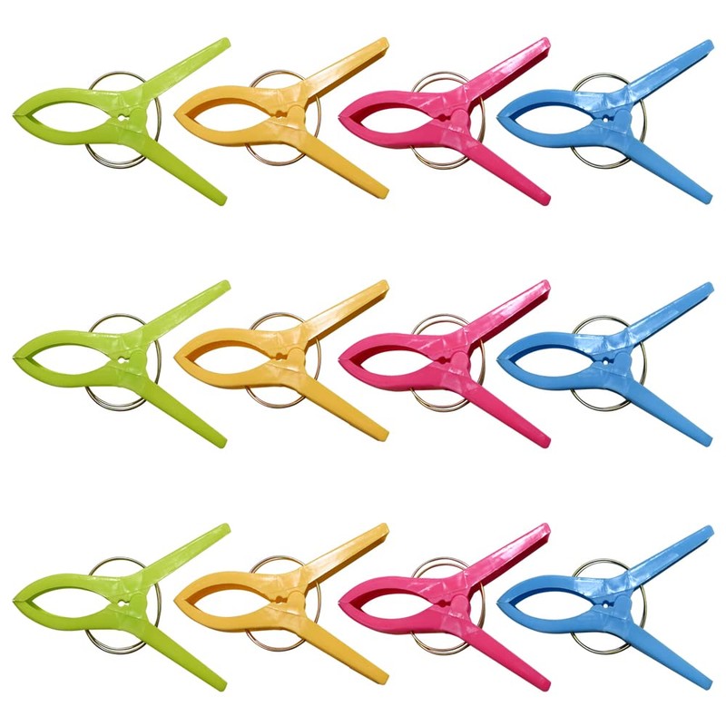 Ram® 12 x Beach Towel Clips Large Jumbo Clothes Pegs