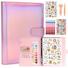 Reusable Sticker Book,A5 PU Sticker Collecting Book,Sticker Book Collecting Album, Sticker Collecting Album with Heart Sticker Label & Letter Stickers Label