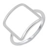 JEWELRITZY Solid 925 Sterling Silver 16.2mm Open Square Geometric Minimalist