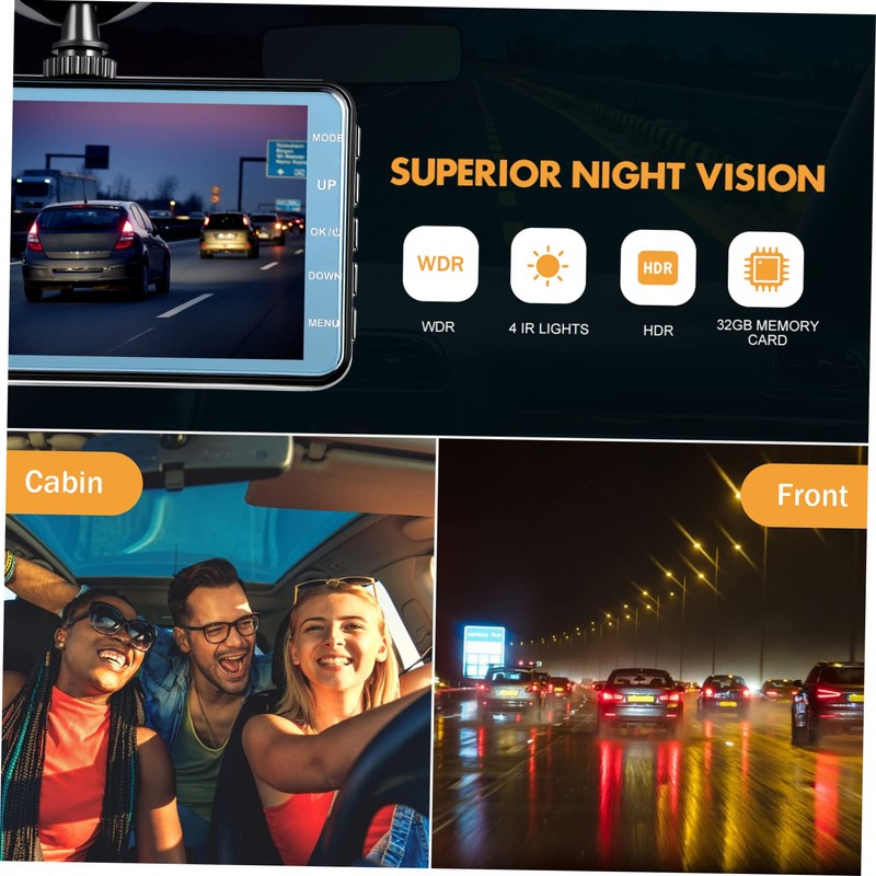 Operitacx Dual Lens Dash Cam with Touch Screen Front and