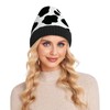 Sinestour White Cow Print Beanie Hats for Men Women Soft