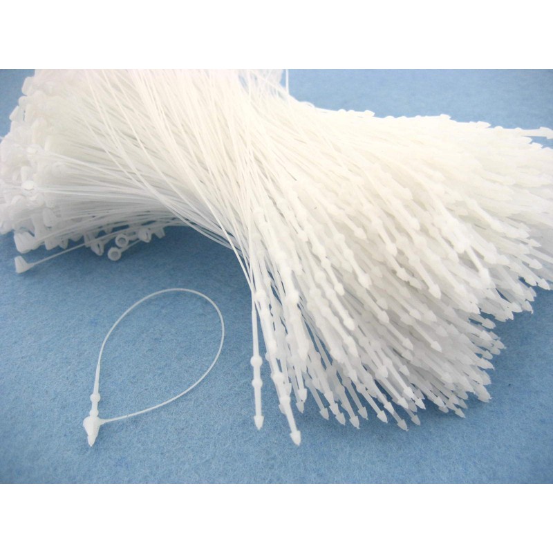 1000pcs White Plastic Hang Tag String Snap Lock Fastener Hand
