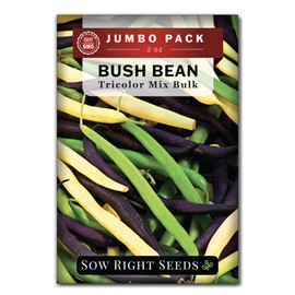 Sow Right Seeds - Bulk Mixed Tricolor Bean Seeds for Planting - 2 Ounce, 170 Seeds - Non-GMO Heirloom Jumbo Pack with Instructions to Plant a Home Vegetable Garden - Grow Loads of Colorful Beans (1)