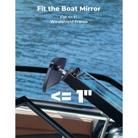 KEMIMOTO Boat Rear View Mirror, Upgrade Marine Mirror with 300°Curved Surface, 4.5"x8" Boat Clamp Mirrors for Ski Boat Pontoon Boat Water Skiing Watercraft Surfing