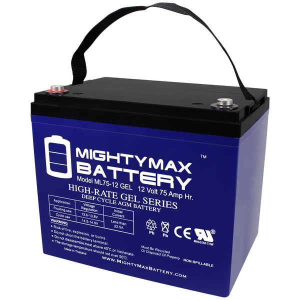 Mighty Max Battery 12V 75AH Gel Battery Replaces Sunrise Quickie QM-710 Power Wheelchair