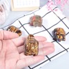 Nupuyai Tiger' Eye Turtle Figurine Ornament, Healing Crystal Energy Statue
