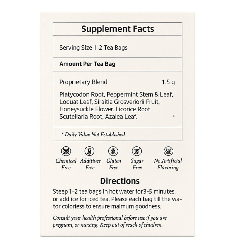 Health King CoughOff Herb Tea, Herbal Tea, 20 Tea Bags,