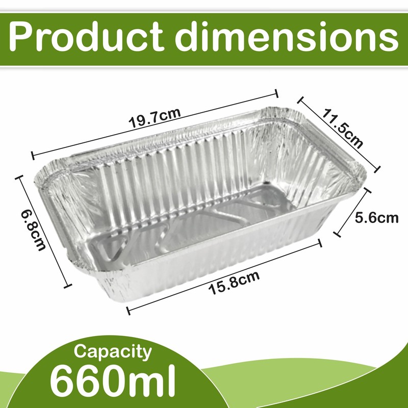 [100Pcs] Aluminum Foil Trays Containers with Paper Lids No. 6A