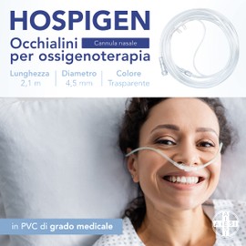 AIESI® HOSPIGEN Oxygen Glasses Transparent for Children with 2.1 Metre Tube (Pack of 10)