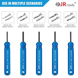 JRready ST5228 Extractor Tools,Removal Tools Kit for JST/AMP .062" /Molex .062" & .093” Pin and Socket Connectors, Male and Female Connector Tube Type Pin Extractor Tool kit 5PCS Sizes