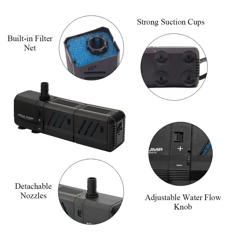 MQ 400GPH Submersible Water Pump (1500L/H, 15W) with Filters and