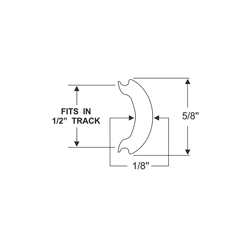 Steele Rubber Products 90-3582-240 5/8" Insert Molding Trim - White
