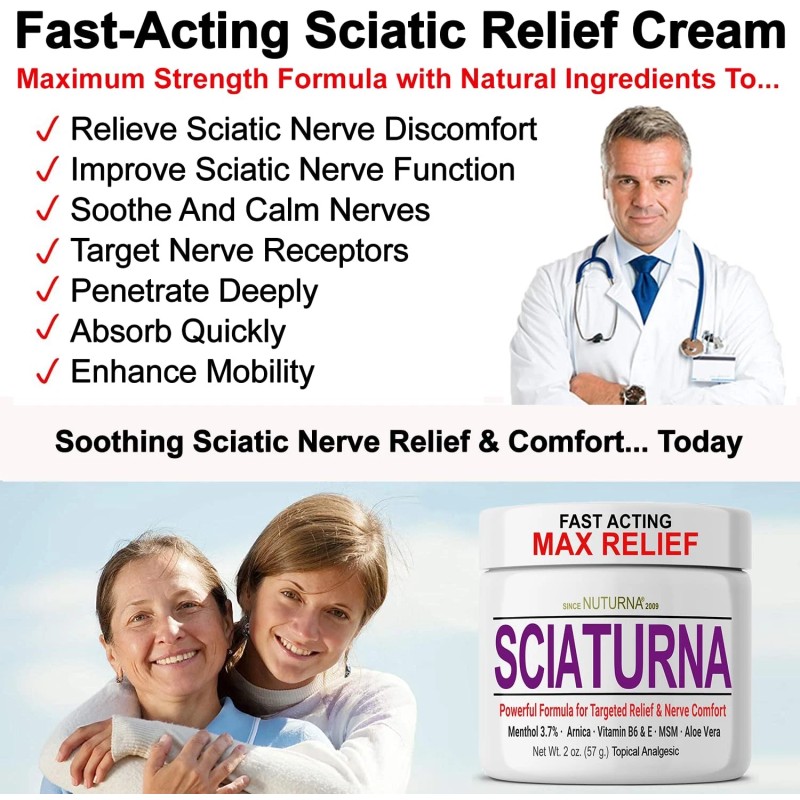 Nuturna Sciatica Nerve Cream - Maximum Strength Comfort Cream for
