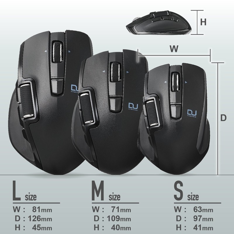 Elecom M-DWL01DBBK Mouse Wireless (Receiver Included) Large Size 6 Buttons
