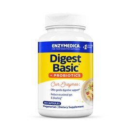 Enzymedica, Digest Basic + Probiotics, Gentle Digestive Enzymes with 400 Million CFU Active Cultures per Capsule, 30 Capsules