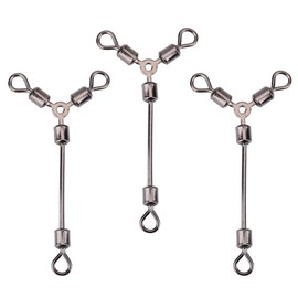 3 Way Fishing Swivels Fishing Line for Hook Swivels Connector Tackle Equipment (4#)