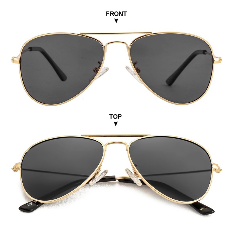 Gleyemor Kids Polarized Aviator Sunglasses for Little Girls Boys Age