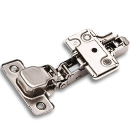 Berta 6-Pack Full Overlay Frameless Soft Closing European Hinges, 110 Degree 3D Adjustable Clip On Concealed Kitchen Cabinet Door Hinges with Dowels