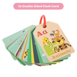 Tiger Tribe 26 Alphabet Flash Cards Includes 26 Double Sided Cards, Each Featuring a Letter paired with a Fun Animal Illustration, Making Learning Letters exciting and Memorable for Kids