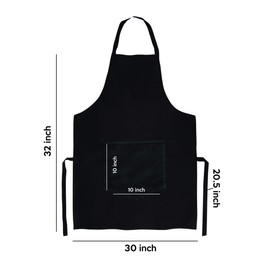 Salt Lake Aprons For Couple | 2-Piece Kitchen Apron Set | Engagement / Bridal Shower Gift For Bride Groom | Valentines Day Gift For Him Her | The Boss And The Real Boss With Pockets - Black
