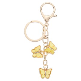 sourcing map Butterfly Keychain, Acrylic Pendant Key Chain Keyring Holder Car Bags Charm Accessory Cute Keyring for Women, yellow