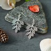 Silver Leaf Dangle Earrings – Nature-Inspired Bohemian Drop Earrings