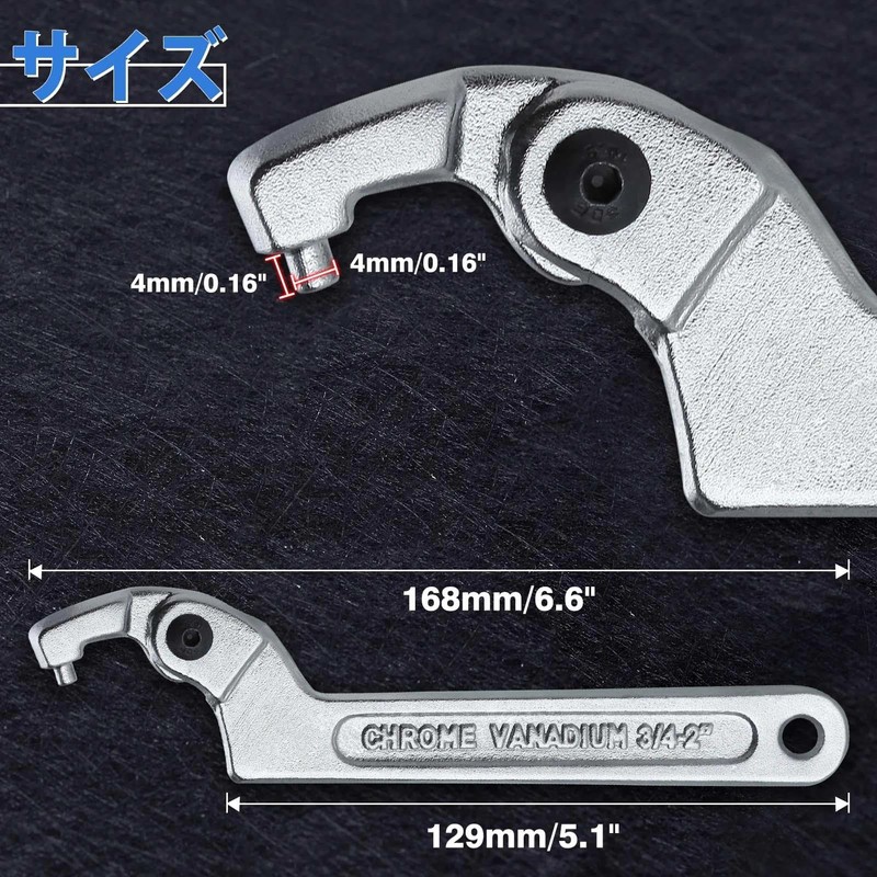 LEONTOOL Adjustable C-Spanner Hook Wrench, Rotating C-Pin Spanner, Multi-Functional Adjustable