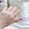 LOOYUUPEE Minimalist Open Rings Adjustable Hetian Jade with Crystal Pearl