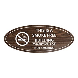 Signs ByLITA Oval This is A Smoke Free Building Thank You for NOT Smoking Sign (Walnut) - Large
