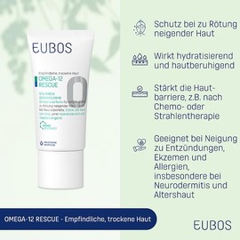 Eubos Omega 12% Face Cream 50 ml for Sensitive and Dry Facial Skin Suitable for Care for Neurodermatitis, Aged Skin and Children from 3 Years
