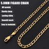 Fiusem 14k Gold plated Mens Chain Necklaces, Figaro Chains for
