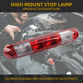 Dasbecan GM25890530 Red Rear Center High Mount Brake Light Compatible with GMC Sierra Chevy silverado 2007-2013 Replace 923-247 Led Lamp LED Red Housing 3rd Third Tail Brake Lamp