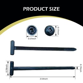 MLY 50 PCS Nylon Universal Cable Tie Buckle, Self-Locking Zip Tie Holder, Multi-Functional Plastic Ties Tool Fasteners with Pin Button, Universal for Automotive Engine, Fender, & Daily Repair (Black)