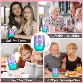 80UncleKimby Mothers/Fathers Day Gifts：My Favorite Child Gave Me This Insulated Tumbler, Keychain for Mom, Wife from Daughter, Son, Kids, Birthday Gift Presents for Dad