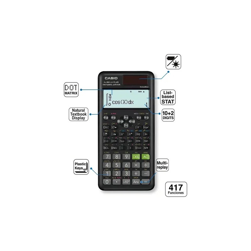 Calculadora Cientifica Casio Fx-991la En Idioma Español Negro Para Universidad
