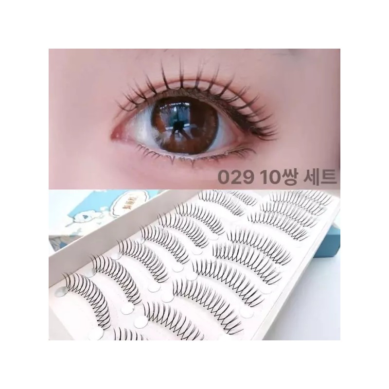 붙이기 쉬운 속눈썹 벌크 낚시줄 자연스러운 가닥 인조속눈썹 [9.5mm 두꺼운