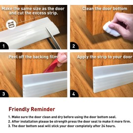 2PCs Silicone Door Draft Stoppers – 39-Inch Door Seal Strips for Gap Sealing, Interior & Exterior Doors, Weatherproof and Soundproof (White, 39)