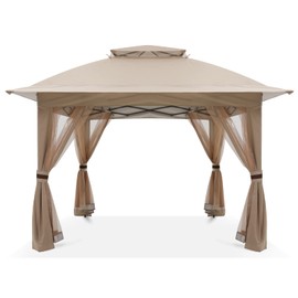 COOSHADE 13x13 Pop Up Gazebo Tent Outdoor Canopy Patio Shelter with Mosquito Netting(Khaki)