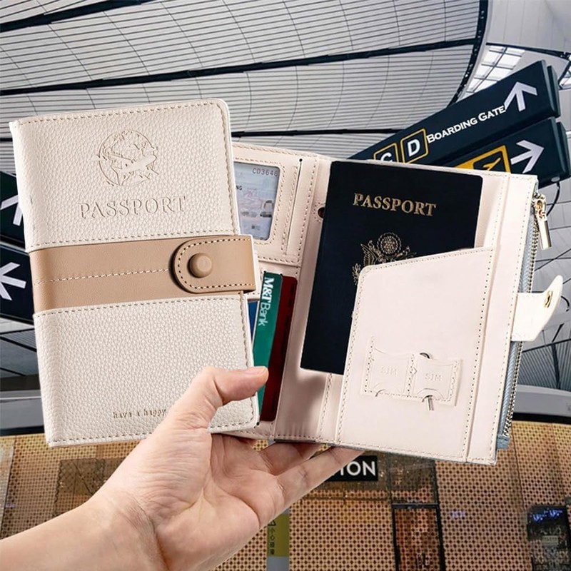 Lumbor37 Funda para Pasaporte, Cartera con Bloqueo Rfid Caja de