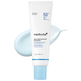 Medicube Zero Pore Moisture Sun Serum Sunscreen 50+ SPF PA++++ UV Base Gloss Translucent Super Moisture Water Fit UV Cream