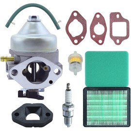 ADEFOL Carburettor Kit for Honda GCV190 Engine and HRB217 HRX217 Lawnmower, Carburettor + Air Filter + Gaskets + Spark Plug + Fuel Filter Accessories Replacement Parts 9 in 1 Kit