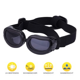 PETLESO Dog Sunglasses Waterproof UV Sunglasses for Small Dogs/Cats - Black